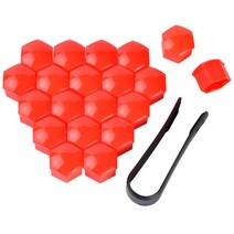 튜익스휠너트 자동차휠너트 스타일링 타이어 휠 허브 커버 20pcs 휠 너트 커버, 빨간색, 20개
