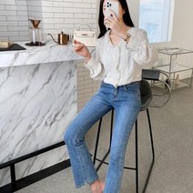 바보사랑 여자 파스텔 스트라이프 대학생 블라우스.옷자락(무료배송)