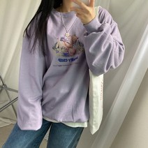 브링미[남녀공용]허니곰 프린팅 오버핏맨투맨(4color)