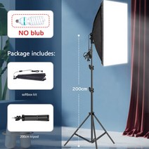 스튜디오조명 카메라 라이트 스탠드 비디오그래프 전문가용전문 사진 softbox 조명 소프트 박스 삼각대 E27, CHINA_1PC 200CM NO Bulb