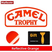 자동차 도어 사이드 스티커 창 범퍼 카멜 트로피 그래픽 반사 비닐 데칼 랜드로버 디스커버리 디펜더 프리, 04 Reflective orange