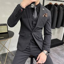 르누벨 캐주얼 수트 결혼식 빅사이즈 정장세트 3종 세트 비즈니스 정장 비즈니스 남성정장 검정정장