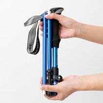 타미모아 2개 1set 접이식 등산스틱 30cm 듀랄루민 휴대용 등산지팡이 파우치 증정, 그린