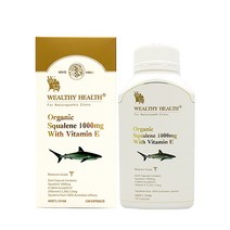 웰시헬스 프리미엄 오가닉 스쿠알렌 w/비타민E 1000mg 120캡슐 호주 영양제, 2개*