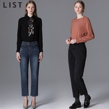 리스트 리스트 속밴딩 세미 배기 데님 팬츠