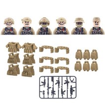 밀리터리 용품 도시 경찰 위장 특수 부대 빌딩 블록 육군 군인 피규어 유령 특공대 군사 무기 조끼 벽돌 어린이 장난감, K141-1Set