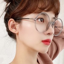 아빠가만든안경 / GT 왕 동글이 남자 여자 뿔테 안경 60mm 빅사이즈 안경테 투명 그레이