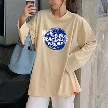 [봄신상/오버핏] 남여공용 FW 2023년 오버핏 프린팅 긴팔티셔츠 박스티 빅사이즈 루즈핏 긴팔티셔츠 LT-17