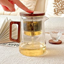 티이야기 원터치 표일배 차주전자 내열유리 티포트 티팟 메이커, 01. 흑호두 원터치 750ml