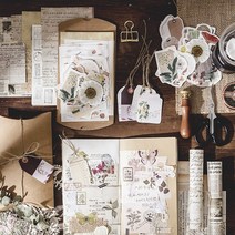 빈티지 감성 30장 스티커 패키지 세트 / 정크저널 콜라주 다이어리 다꾸팩, 머티리얼 스타일