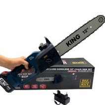 KING 킹 충전 체인톱 (MAX 4.0Ah-1개) 세트 벌목작업 가지치기 무선 전동 체인톱 JMC20V-300P, 1개