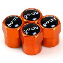 자동차 도어씰 4pcs 알루미늄 밸브 모자 자동차 바퀴 타이어 줄기 공기 볼 보 XC60 V40 V60 S60L S80 액세, 01 주황색