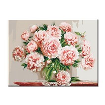 (국내배송/당일출발) 모모픽스페인팅 I47 핑크 모란 목단 꽃그림 복을 부르는 꽃 그림 40x50cm 따라그리기 유화그리기 행운 돈복