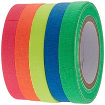 Glow X Fluorescent neon Gaffer Tape-5 Pack. Cloth matt Finish is Reactive Under UV Blacklight. for G, 1, Original Version