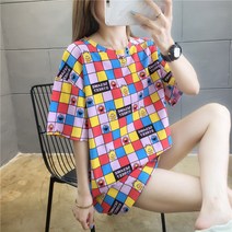 t셔츠 빅 판 여성 와이드 루즈핏 하라쥬크 BF 반팔 MSCHF 무드 개성 상의 체구 353836426