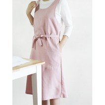 무지 에쁜색깔 여성 주방앞치마 꽃집 네일샵 식당 미용사 소방엎차마 카페 일식 교사, 핑크