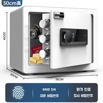 미니금고 돈통 소형 가정용 사무실 도난 방지 스마트 와이파이 금고 금괴, 30cm-우아한 흰색 지문 + 비밀번호