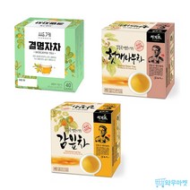 쌍계명차 결명자차 40T+헛개나무차 40T+감잎차 40T, 3개, 128g