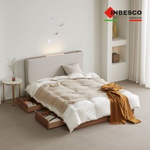 인베스코 브릭 LED 서랍형 침대 SS_온슬립 MS유로탑 매트리스, 라이트그레이