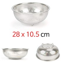 IRP517805STL 원형 스텐 채망 채반 물빠짐 야채바구니 소쿠리 5호 28x10.5cm 1p