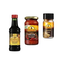 케찹 마니스 삼발 올렉 생강 자헤- 간 향신료 간장 소스가 포함된 코니멕스 세트