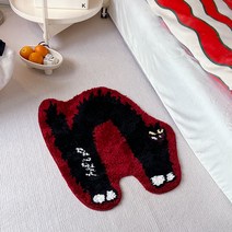 유니크 디자인 포인트 러그 고양이카펫 사이드 발매트