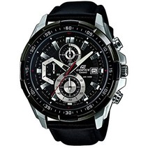 카시오casio 에디피스 edifice 100m 방수 크로노그래프 가죽 벨트 efr-539l-1a 맨즈 손목시계 병행 수입품