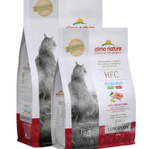 알모네이쳐 HFC 건사료 롱제비티 돼지고기 스테릴라이즈드 고양이 건식사료 300g 1.2kg, 롱제비티 돼지고기 300g