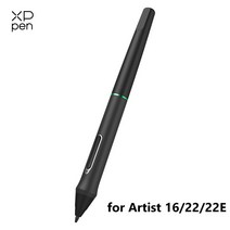 XP pen 아티스트 16/22/22E 그래픽 모니터 용 P55C 펜 2048 레벨 압력, 검은 펜, 01 Black
