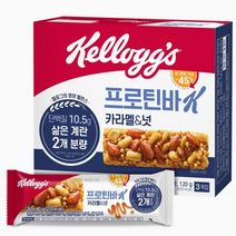 켈로그 프로틴바K 카라멜&넛 (120G) 식물성 단백질 저당 고단백질 간식, 4개