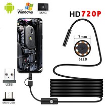 7mm 내시경 미니 액션 카메라 720p 비디오 방수 카메라 6LED 검사 내시경 360 카메라 안드로이드 휴대 전, 05 1.5m