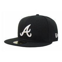 뉴에라 모자 5950 남성 캡 MLB 베이직 애틀랜타 브레이브스 블랙 화이트 피티드