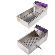 업소용 전기 튀김기 기름 치킨 핫도그 닭튀기기 감자, 12리터 오일 리턴 팬 + 메쉬 농축 버전