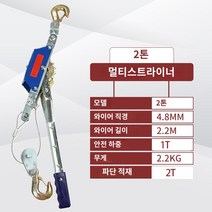 와이어 로프 조임기 풀링머신 핸드 인장기 장선기, 부티크 2톤