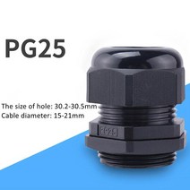 10pcs 케이블그랜드 1PC 방수 글 랜드 플라스틱 케이블 IP68 PG7 3-6.5mm PG9 PG11 PG13.5 화이트 블랙 나, PG25 Black