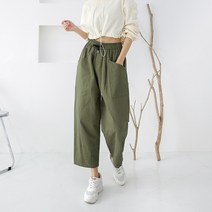 코디제이 여자 바지 W아웃포켓벌룬 밴딩 체형커버 오버핏 와이드바지 벌룬핏 데일리룩 팬츠