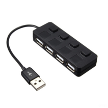 DFMEI 키 -독립 스위치 USB2.0 허브 4- 포트 더 가까운 1 드래그 4 USB 컴퓨터 세미퍼 허브, 검은 색