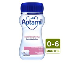 Aptamil Hungry Baby Milk Ready to Use 압타밀 헝그리 베이비 밀크 액상분유 0-6개월 200ml 12개입, 1팩
