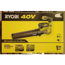 료비 Ryobi RY40480VNM Green Black Battery Power 40 V Cordless Jet Fan 송풍기 블로어