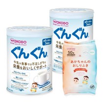 Wakodo Gungun Follow Up Milk 와코도 군군 분유 (9-36개월) 830g 2개+물티슈 50매