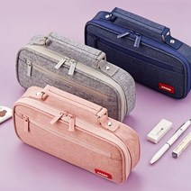 원지퍼 수납 필통 큰필통 고등학생 대학생 빅 파우치, 옵션선택, 핑크