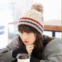 두줄 왕방울 털모자 기모안감 방울털모자 니트모자 도토리모자 기모 겨울모자 방울모자 겨울모자 방한 니트천만의쇼핑