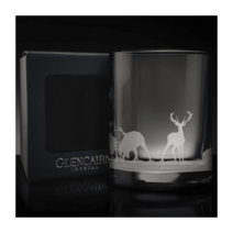 Glencairn 스코틀랜드 사슴 스카이 라인 크리스탈 글라스 에칭 위스키 텀블러 및 프리젠 테이션 상자 17cl