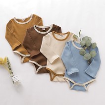 조이멀티 심플 골지 U넥 유아 바디슈트 (70-100) 204241