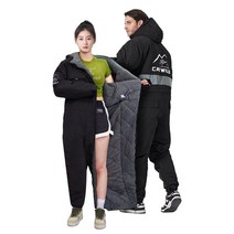 동계작업복 겨울 도장복 배달 방진복 피스복, 블랙 4XL (기모), 1개