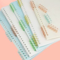 파스텔 바인더링 5공 셀프 묶음 파일 제본 책철 루즈링, 블랙