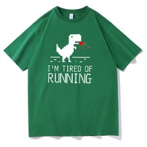 아두이노 Frontend 프로그래머 셔츠 Chrome Dino Geek 해커 코더 선물 웹 개발자 Tshirt Mens Cotton Tee I, 04 Dark Green_03 L