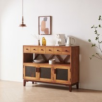 코코하임 베르겐 원목 콘솔 뷔페장 콘솔장 그릇장 수납장, 1개, 내추럴