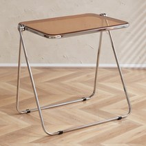 투명 아크릴의자 고스트체어 마스터체어 북유럽 여성 의류 매장 사진 식당 플라스틱 의자, 밝은 갈색 투명 접이식 테이블