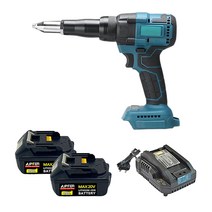 RVT 충전 리벳건+주피터4.0 배터리 2개+미니 충전기 세트 RD-RVT 리베트 알루미늄 무선 전동 마끼다 호환